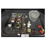 Costume Jewelry Watches, Heart Shaped Jar.