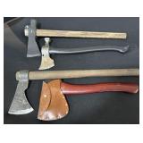 4 Various Hatchets, Crkt, Spyderco, Plumb.