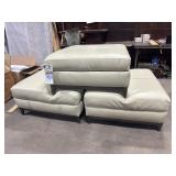 (3) Macyï¿½s Beige Vinyl Ottoman.