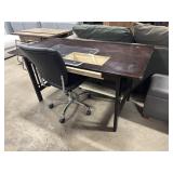 Dark Mahogany Sewing Table & Office Chair.