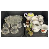 Glass Snack Trays, Novelty Frogs, Shakers.