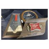 Advertising Beer Signs & Clock- Miller, Michelob.