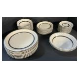 Berry Band Stoneware Dinnerware Set, Serves 8.