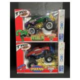 NOS Tyco RC Cars, Marvel Spideman & Hulk Trucks.