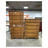 (3) Maple Chest of Drawers.