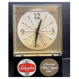 Schaefer Beer Advertising Lighted Clock.