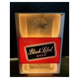 Black Label Beer Advertising Light & Clock.