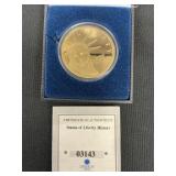 24KT Gold Plated Statue Of Liberty Token.