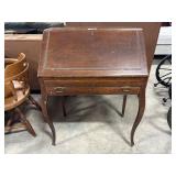 Ornate Oak Slant Front Reception Desk.