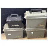 4 Plastic Ammunition Boxes.