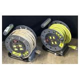 2 Extension Cord Reels w/ Outlets.