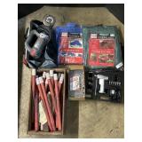 Zoto Zip Saw, Cordless Screwdriver, Tarps, Flares.