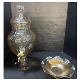 Jeannette Carnival Glass Dish & Drink Dispenser.