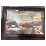 Framed Landscape Painting.