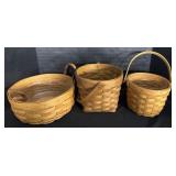 3 Longaberger Baskets.