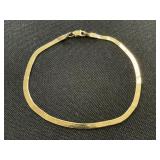 14Kt Gold Herringbone Bracelet.