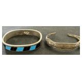 Sterling Silver Bangles, Mexican Turquoise.