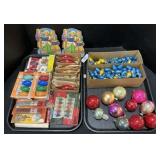 Glass Christmas Ornament, Light Bulbs, Glitter.