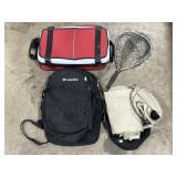 Columbia Backpack, Camp Mattress, Cooler, Net.