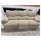 Clean Beige Reclining Sofa.