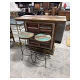 Cool Rustic Pine Bar & Stools.