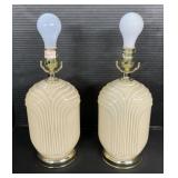 Pair Of Art Deco Revival Lamps.