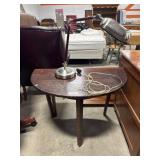 Rustic Parlor Table & Industrial Style  Desk Lamp.