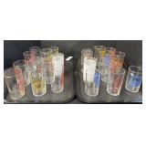 Lot Of Vintage Fire Company Glasses.