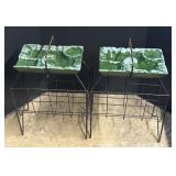 2 Mid Century Art Pottery Floor Ashtrays.