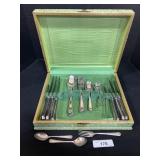WM. Rogerï¿½s & Son Sliver Played Flatware W/ Case
