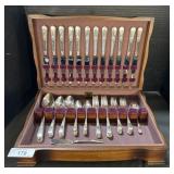 1847 Roger Bros Flatware Set W/ Wooden Case.