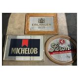 Advertising Mirrors, Strohï¿½s, Erlanger, Michelob.