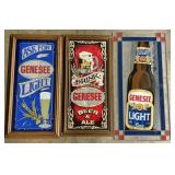 Genesee Beer Advertising Mirror Signs.