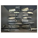 8 Tactical Fixed Blade Knives, Pocket Knife.