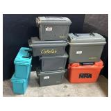 8 Plastic Ammunition Boxes.
