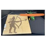 Pressed Steel Airplane & Native American Folk Art.