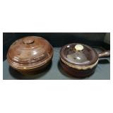 Stoneware Pottery Pot & Dish.