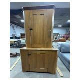Rustic Pine Country Corner Cabinet.