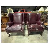 (2) Vinyl WingedArm Chairs.