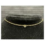 14K Gold Heart Bracelet.