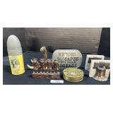 Liberty Bell Book Ends, Remington Ammo Tin.