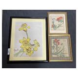 Framed Floral Wall Art.