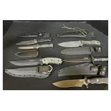 Various Fixed Blade Knives, Tops, THS, United.
