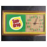 Sun-Drop Soda Advertising Clock.