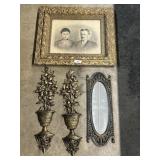 Antique B&W Portrait & Wall Art Plaques.