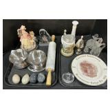 Sterling & Lenox Bells, Marble Rolling Pin, Stein.