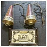 Schmidtï¿½s Beer Adv Sconce Lights & Mirror.