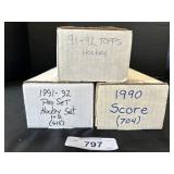 1990-1992 Hockey & Baseball Cards, Score, Topps.