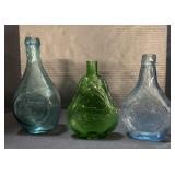 3 Glass Bottles- Blob Top & Straight.