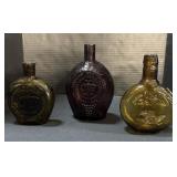 3 Vintage Commemorative Glass Bottles.